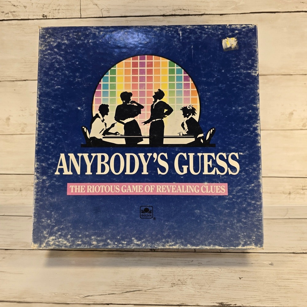 Vintage 1990 Anybody's Guess Board Game Golden 4255 Clue Trivia Game Complete